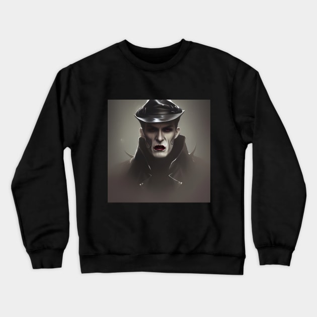 Vampire in Moto Fashion Crewneck Sweatshirt by SmartPufferFish